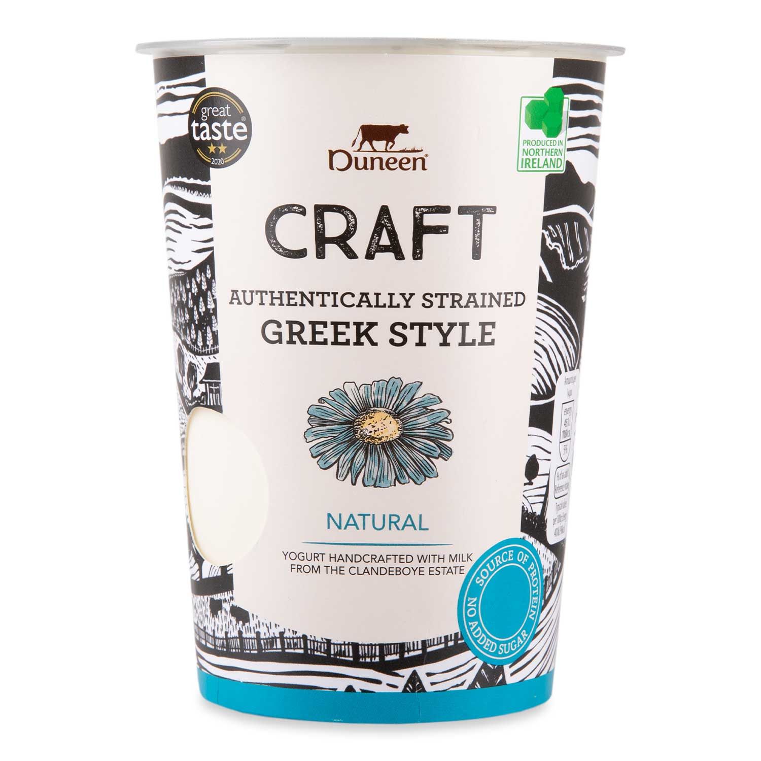 Authentically Strained Greek Style Natural Yogurt 450g Duneen